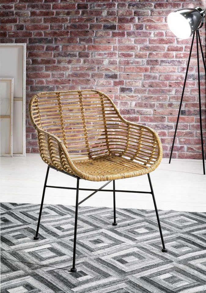 SIT Rattanstuhl Rattan Vintage (Set, 2 St), mit Armlehnen, Shabby Chic, Vintage von SIT