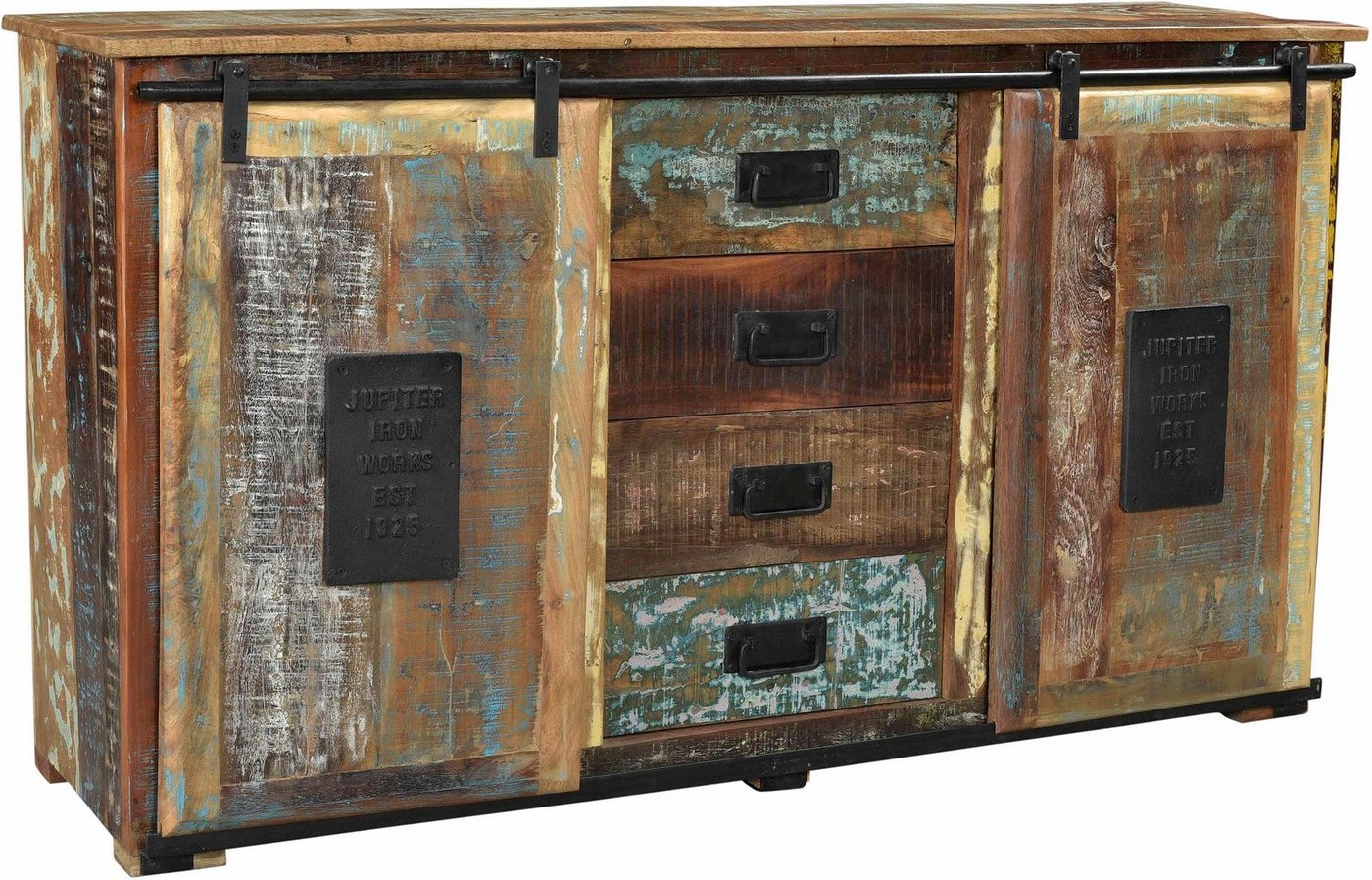 SIT Sideboard Jupiter, aus recyceltem Altholz, Shabby Chic, Vintage von SIT