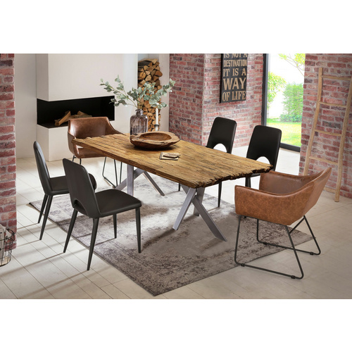 SIT Tisch »TABLES & CO«, HxT: 77 x 90 cm, Holz - braun | silberfarben von SIT