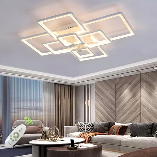 SITAFU LED Deckenleuchte Dimmbar,Wohnzimmerlampe, Modern Wohnzimmer Deckenleuchte 120W 8 Rechteckig mit Fernbedienung,Kreative Acryl Rechteck Design Deckenlampe SITAFU LED Deckenleuchte Dimmbar,Wohnzimmerlampe, Modern Wohnzimmer Deckenleuchte 120W 8 Rechteckig mit Fernbedienung,Kreative Acryl Rechteck Design Deckenlampe von SITAFU