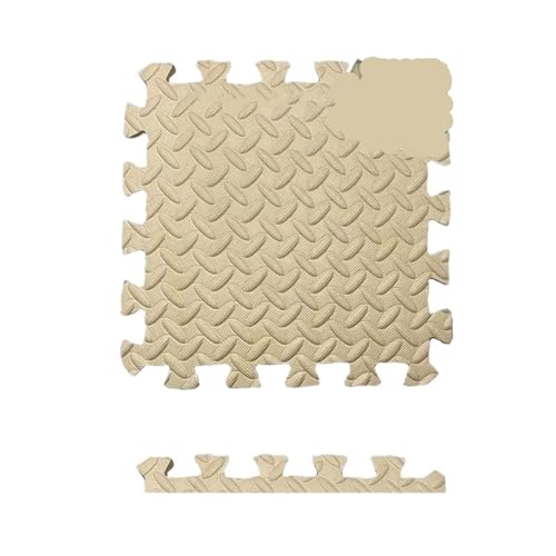 12-teilige/24-teilige Puzzle-Trainingsmatte, ineinandergreifende Schaumstoff-Fitnessmatten, geeignet for das Fitnessstudio zu Hause, Yoga im Freien Suelo Gimnasio(Beige-12pcs) von SITBXO