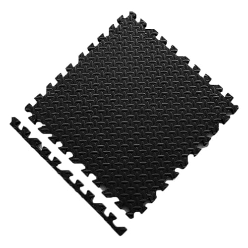 12-teilige/24-teilige Puzzle-Trainingsmatte, ineinandergreifende Schaumstoff-Fitnessmatten, geeignet for das Fitnessstudio zu Hause, Yoga im Freien Suelo Gimnasio(Black-12pcs) von SITBXO