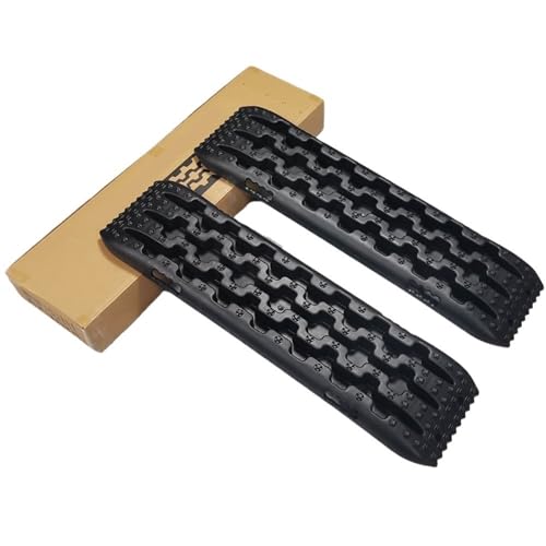 2 Stück Reifenfreigaberampe 104x27cm Traktionsbretter Schienen Matte Reifen Traktionspads Leiter LKW Schlamm Schnee Sand Traktionsmatten(Black) von SITBXO
