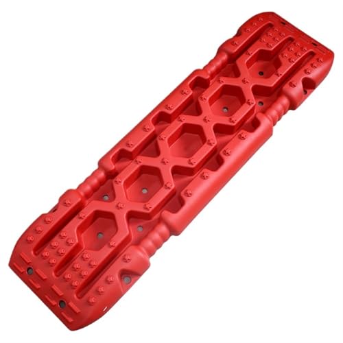 2 stück Stärke PP 105 cm Auto Off Road Zubehör Traktion Boards Schiene 4x4 Notfall Werkzeug Schnee SandMud Traktionsmatten(Red 1pcs) von SITBXO