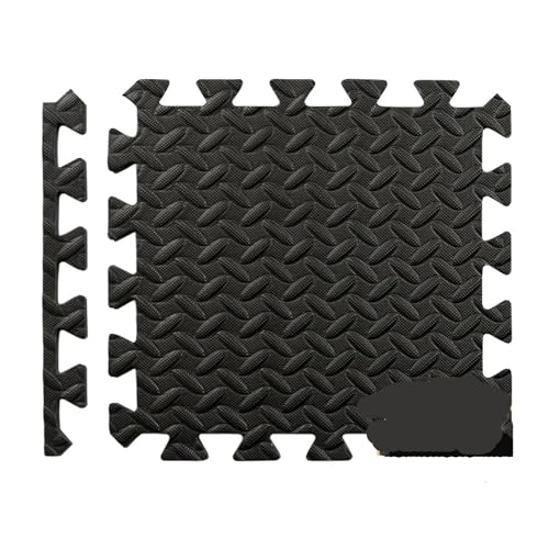 4~20-teilige Puzzle-Fitnessmatte, ineinandergreifende Eva-Schaumstoff-Bodenfliesen for das Heim-Fitnessstudio Suelo Gimnasio(Black-30x30cm,20PCS) von SITBXO