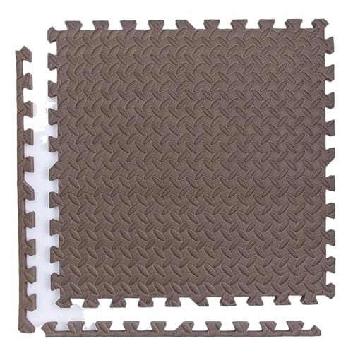 4~20-teilige Puzzle-Fitnessmatte, ineinandergreifende Eva-Schaumstoff-Bodenfliesen for das Heim-Fitnessstudio Suelo Gimnasio(Brown-30x30cm,8PCS) von SITBXO
