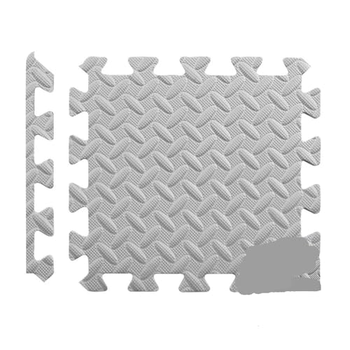 4~20-teilige Puzzle-Fitnessmatte, ineinandergreifende Eva-Schaumstoff-Bodenfliesen for das Heim-Fitnessstudio Suelo Gimnasio(Grey-30x30cm,8PCS) von SITBXO