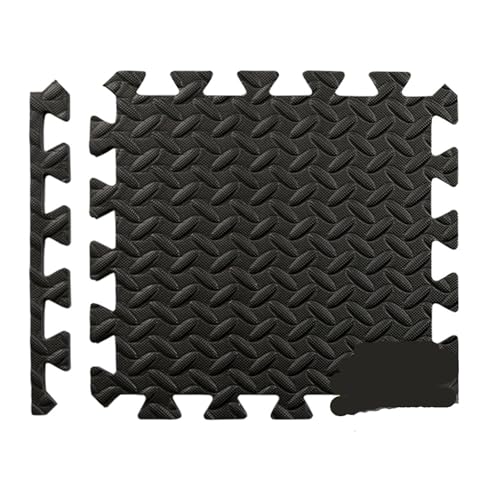 4~24 Stück Eva-Schaumstoffmatte, Gymnastik-Puzzle-Übungsbodenmatte, Schaumstoff-Spiel-Ineinander greifende Bodenmatte for das Heimtraining Suelo Gimnasio(Black,4 Pcs) von SITBXO