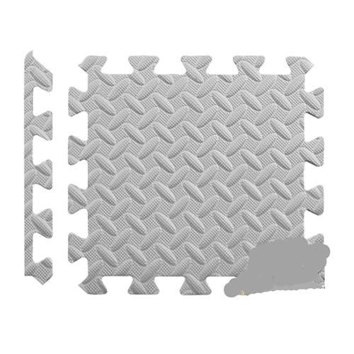 4~24 Stück Eva-Schaumstoffmatte, Gymnastik-Puzzle-Übungsbodenmatte, Schaumstoff-Spiel-Ineinander greifende Bodenmatte for das Heimtraining Suelo Gimnasio(Grey,4 Pcs) von SITBXO