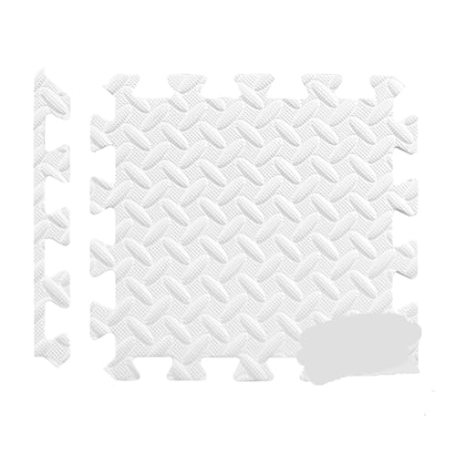 4~24 Stück Eva-Schaumstoffmatte, Gymnastik-Puzzle-Übungsbodenmatte, Schaumstoff-Spiel-Ineinander greifende Bodenmatte for das Heimtraining Suelo Gimnasio(White,12 Pcs) von SITBXO