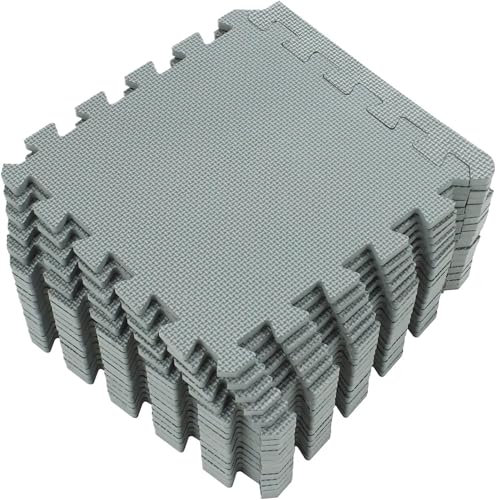 6/18-teiliges Bodenbelag-Set for Fitnessstudios, Eva-Fliesen aus ineinandergreifendem Schaumstoff for Heim-Fitnessstudio, Spiel- und Trainingsübungen Suelo Gimnasio(Grey-30x30cm,6PCS) von SITBXO