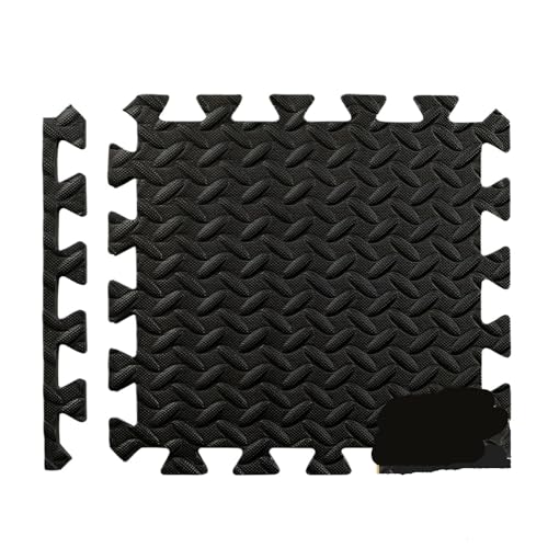 Bodenbelag for Fitnessstudios, Eva-Weichschaum-Bodenmatte, Puzzle-Gummifliesen, Bodenoberfläche, Schutz der Trainingsmatten for Sportpools zu Hause Suelo Gimnasio(Black) von SITBXO