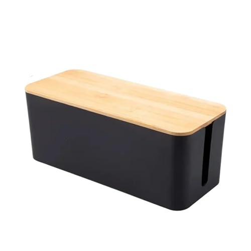 Draht Lagerung Box Power Board Boxen Buchse Daten Kabel Junction mit Bambus Kabelmanagementbox(Black) von SITBXO
