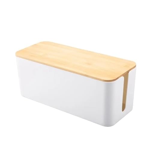 Draht Lagerung Box Power Board Boxen Buchse Daten Kabel Junction mit Bambus Kabelmanagementbox(White) von SITBXO