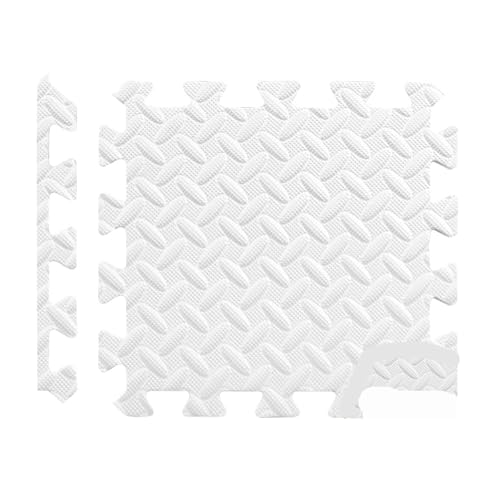 Eva Gym Matte Puzzle Gym Boden Sport Zimmer Schaum Matte Schaum Spielen Ineinander Greifen Fitness Suelo Gimnasio(White,12pcs-30x30cm) von SITBXO