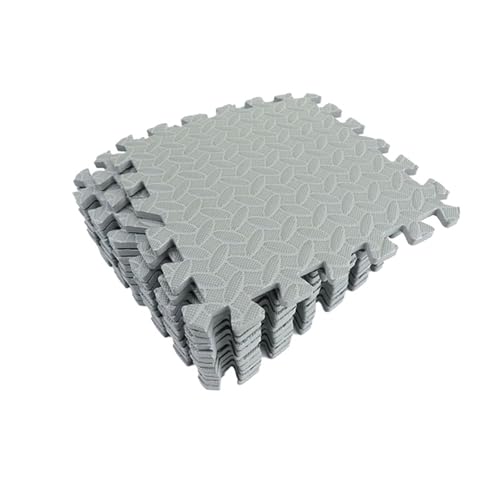 Eva Interlocking Foam Bodenfliesen 12pcs Puzzle Übungsmatte 30x30cm Schutzbodenmatten for Fitnessstudio Suelo Gimnasio(Grey) von SITBXO