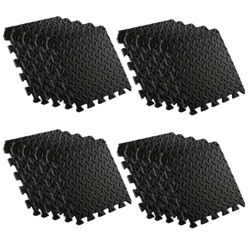 Fitness mit ineinander greifenden Eva-Schaum-Fliesen for Training und Heimfitness Suelo Gimnasio(Black 20pcs) von SITBXO