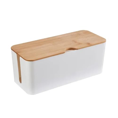 Kabel-Aufbewahrungsbox, Steckdosenleiste, Holz, Stromleitungs-Management-Organizer, staubdicht, Ladegerätbuchse, Netzwerkleitungs-Aufbewahrungsbehälter Kabelmanagementbox(B,S) von SITBXO