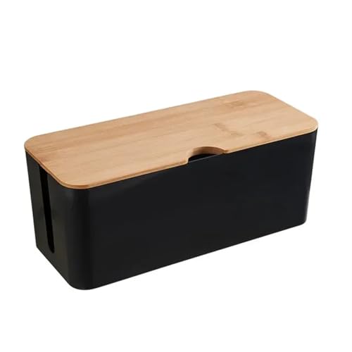 Kabel-Aufbewahrungsbox, Steckdosenleiste, Holz, Stromleitungs-Management-Organizer, staubdicht, Ladegerätbuchse, Netzwerkleitungs-Aufbewahrungsbehälter Kabelmanagementbox(D,L) von SITBXO