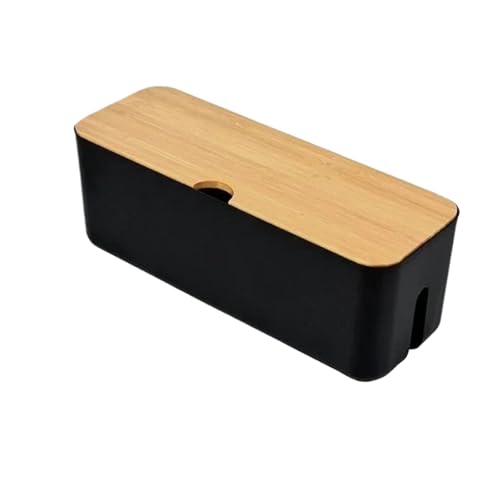 Kabelaufbewahrungsbox, Steckdosenleiste, Kabelgehäuse, staubdicht, Ladegerät-Steckdose, Organizer, Netzwerkleitungs-Aufbewahrungsbehälter Kabelmanagementbox(Black 34x13.8x13cm) von SITBXO