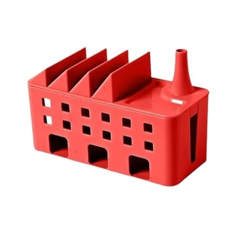 Kabelaufbewahrungsbox, Stromplatine, Kabelmanagement, Steckdosenleiste, Kabelgehäuse, Staubschutz, Ladegerät, Steckdosen-Organizer, Netzwerkbehälter Kabelmanagementbox(Red) von SITBXO