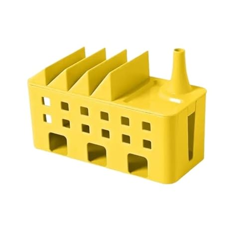 Kabelaufbewahrungsbox, Stromplatine, Kabelmanagement, Steckdosenleiste, Kabelgehäuse, Staubschutz, Ladegerät, Steckdosen-Organizer, Netzwerkbehälter Kabelmanagementbox(Yellow) von SITBXO
