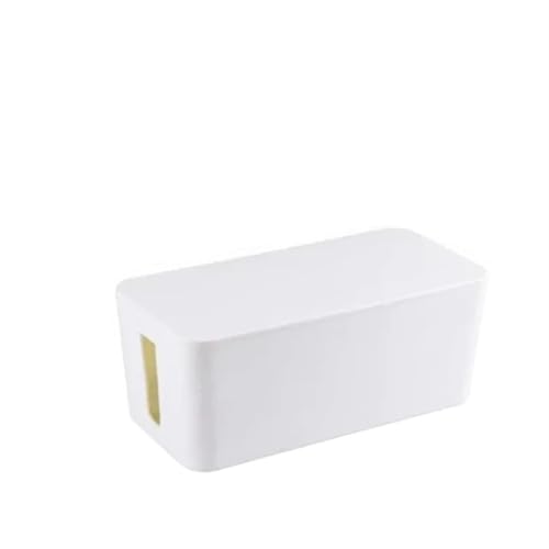 Kabelaufbewahrungsbox Desktop-Steckdosenleisten-Aufbewahrungsbox Staubdichte Steckdosen-Aufbewahrungsbox Home Wire Case Kabelmanagement Kabel-Organizer Kabelmanagementbox(White-m) von SITBXO
