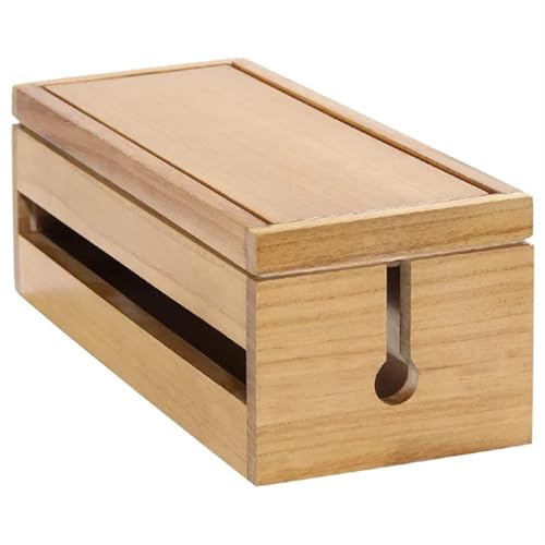 Kabelmanagement-Box, Holzkabel-Organizer-Box for Verlängerungskabel, Power Stripe, Überspannungsschutzkabel Kabelmanagementbox(Wood Color) von SITBXO