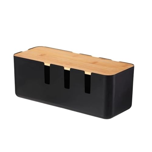 Kabelmanagement-Box, Kabel-Organizer-Box, Kabelaufbewahrung, for Verstecken unter dem Schreibtisch, Steckdosenleiste, Organizer, Hub, Kabelversteck, Bodensteckdose Kabelmanagementbox(Black 1pc) von SITBXO