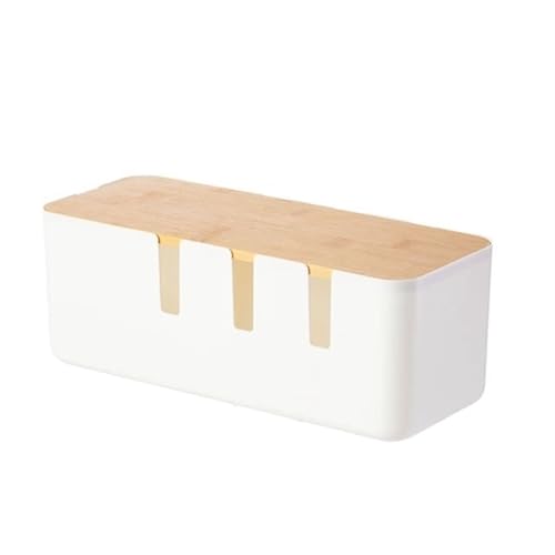 Kabelmanagement-Box, Kabel-Organizer-Box, Kabelaufbewahrung, for Verstecken unter dem Schreibtisch, Steckdosenleiste, Organizer, Hub, Kabelversteck, Bodensteckdose Kabelmanagementbox(White 1pc) von SITBXO