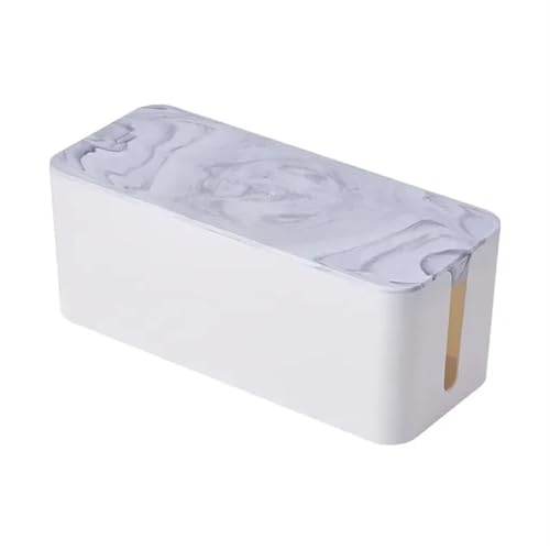 Netzkabel Versteckte Kabelaufbewahrungsbox Power Board Kabelbox Hub-Box Buchsenaufbewahrungsbox Desktop-Datenkabel-Finishing Kabelmanagementbox(Marble pattern A) von SITBXO