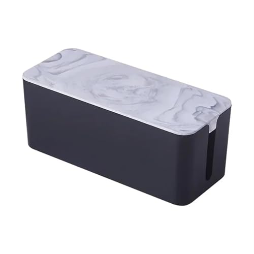 Netzkabel Versteckte Kabelaufbewahrungsbox Power Board Kabelbox Hub-Box Buchsenaufbewahrungsbox Desktop-Datenkabel-Finishing Kabelmanagementbox(Marble pattern B) von SITBXO