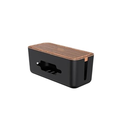 Organisationsbox for Steckdosenleisten-Management-Organizer, staubdichter Schutz for Steckdosen-Netzwerk-Organizer-Halter Kabelmanagementbox(Dark wood large) von SITBXO