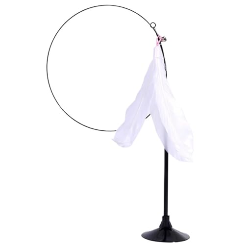 SITBXO Interaktives Katzenspielzeug mit Federn for Kratzen und Necken, lustiges Spiel mit Glöckchen, Haustierzubehör Katzenspielzeug(White) von SITBXO