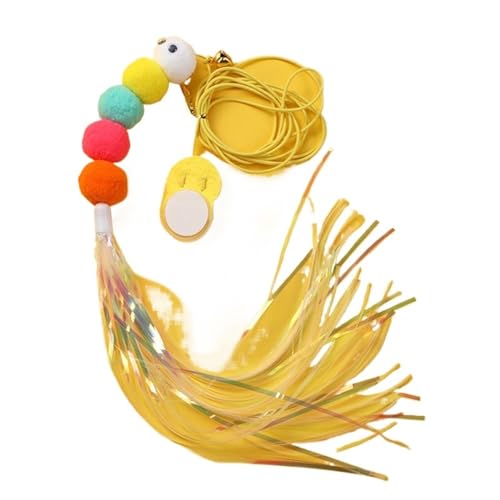 SITBXO Lustiger Kätzchenstab, elastisches Seil, Libellenfeder, Glockenspielzeug, Hängeschaukel for Katzen und Kätzchen Katzenspielzeug(Lingering Paper Cate) von SITBXO