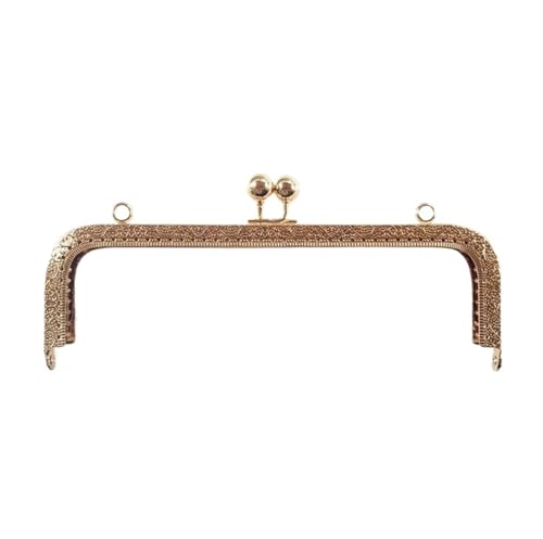 SITBXO Metall Geldbörsenrahmen 2 Stück 20 cm quadratischer Metall-Geldbörsenrahmen-Griff for Clutch-Taschen-Zubehör, Kiss-Clasp-Verschluss, bronzefarbene Hardware(Light Gold) von SITBXO