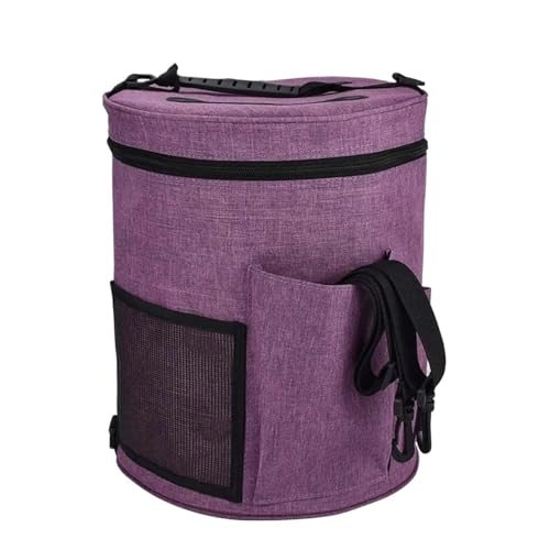 SITBXO Strickwerkzeuge Tasche aufbewahren Gewebte Aufbewahrungstasche, Garnaufbewahrung, Stricktasche, große Garn-Stricktasche for Häkelnadeln und Stricknadeln, Garnknäuel, Trommel(Purple) von SITBXO