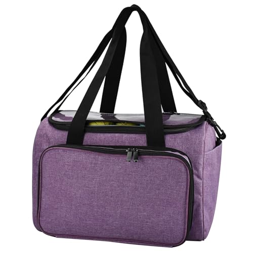 SITBXO Strickwerkzeuge Tasche aufbewahren Stricktasche, Garntasche, Organizer mit Innenteiler for Wolle, Häkelnadeln, Stricknadeln, Nähset, DIY-Aufbewahrungstasche(Purple) von SITBXO