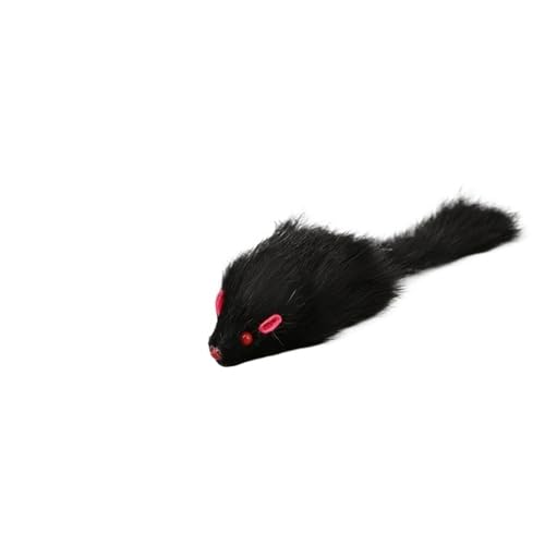 SITBXO Weiches, langhaariges Katzenspielzeug, lustige Mäuseschwanzmaus for das Training von Kätzchen und lustige Spielzeit Katzenspielzeug(Black) von SITBXO