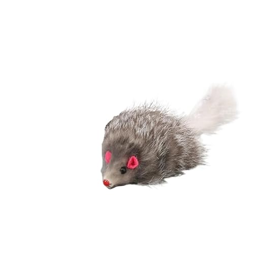 SITBXO Weiches, langhaariges Katzenspielzeug, lustige Mäuseschwanzmaus for das Training von Kätzchen und lustige Spielzeit Katzenspielzeug(Gray) von SITBXO