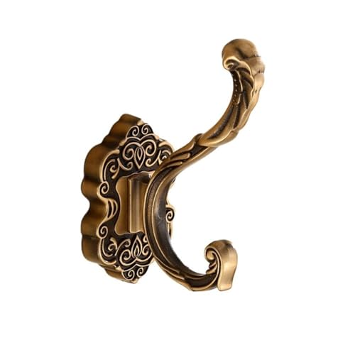 SITBXO kleiderhaken 1/2 Stück Kleiderhaken aus Aluminiumlegierung, 11,9 x 9,5 cm, Gold/Bronze/Messing/Kupfer/Schwarz/Weiß, Metall-Wandhaken(Antique brass-1pcs) von SITBXO