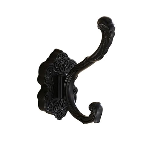 SITBXO kleiderhaken 1/2 Stück Kleiderhaken aus Aluminiumlegierung, 11,9 x 9,5 cm, Gold/Bronze/Messing/Kupfer/Schwarz/Weiß, Metall-Wandhaken(Black-1pcs) von SITBXO