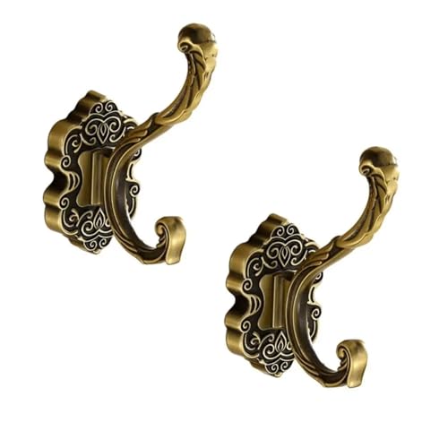 SITBXO kleiderhaken 1/2 Stück Kleiderhaken aus Aluminiumlegierung, 11,9 x 9,5 cm, Gold/Bronze/Messing/Kupfer/Schwarz/Weiß, Metall-Wandhaken(Bronze-2pcs) von SITBXO