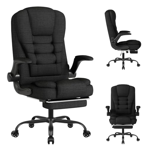 Gaming Stuhl, Atmungsaktiver Bürostuhl aus Stoff PC-Stuhl, Ergonomischer Arbeitsstuhl mit hochklappbarer Armlehne, 360°Drehbarer Höhenverstellbarer Sessel Schreibtischstuhl mit Fußstütze, Schwarz Gaming Stuhl, Atmungsaktiver Bürostuhl aus Stoff PC-Stuhl, Ergonomischer Arbeitsstuhl mit hochklappbarer Armlehne, 360°Drehbarer Höhenverstellbarer Sessel Schreibtischstuhl mit Fußstütze, Schwarz von SITMOD