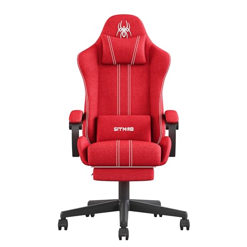 SITMOD Gaming Stuhl, Ergonomischer Bürostuhl mit Premium Stoff, Atmungsaktiv und Komfortabel, Verstellbare Rückenlehne, Drehbarer Schreibtischstuhl mit Fußstütze für PC und Gaming SITMOD Gaming Stuhl, Ergonomischer Bürostuhl mit Premium Stoff, Atmungsaktiv und Komfortabel, Verstellbare Rückenlehne, Drehbarer Schreibtischstuhl mit Fußstütze für PC und Gaming von SITMOD