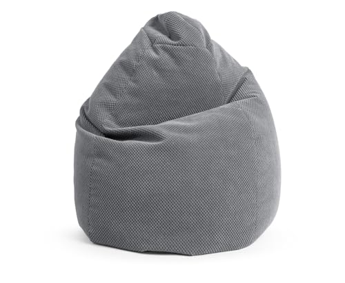 SITTING POINT only by MAGMA BeanBag COMODO XL Sitzsack mit Plüsch aus 100% Polyester - 70x110cm, Hülle waschbar, Oeko-TEX Standard-Zertifiziert, mittelgrau von SITTING POINT only by MAGMA