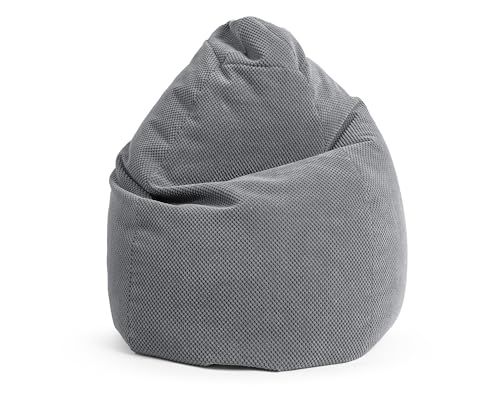 SITTING POINT only by MAGMA BeanBag COMODO XXL Sitzsack mit Plüsch aus 100% Polyester - 80x130cm, Hülle waschbar, Oeko-TEX Standard-Zertifiziert, mittelgrau von SITTING POINT only by MAGMA