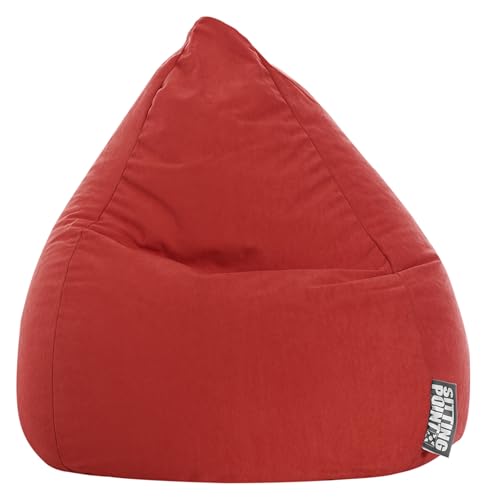 SITTING POINT only by MAGMA BeanBag Easy L Indoor Sitzsack, Lounge Sitzkissen, 70x90cm, Made in Germany, Waschbar, Sessel für Kinder & Erwachsene, Tomate von SITTING POINT only by MAGMA