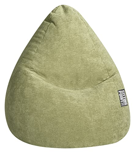 SITTING POINT only by MAGMA Sitzsack ALFA Velours grün XXL ca. 300L von SITTING POINT only by MAGMA
