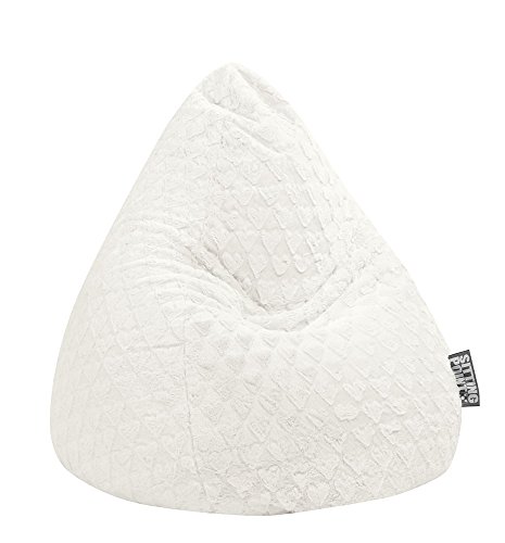 SITTING POINT only by MAGMA Sitzsack Fluffy Hearts L ca. 120 Liter weiß (bis ca. 7 Jahre) von SITTING POINT only by MAGMA
